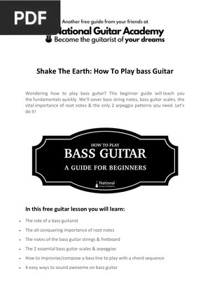 Shake The Earth: How To Play bass Guitar