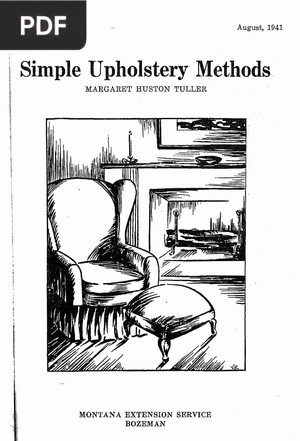 Simple Upholstery Methods (Inglés)