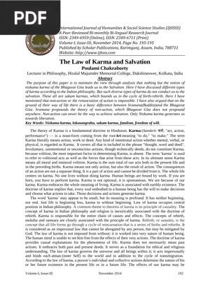 The Law of Karma and Salvation (Inglés) (Artículo)