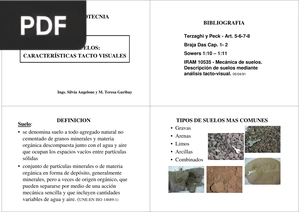 Tipos de suelos: características tacto visuales (Artículo)