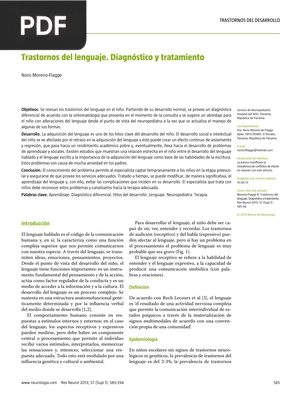 Trastornos del lenguaje. Diagnóstico y tratamiento (Artículo)