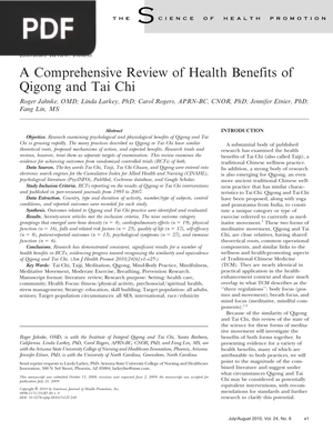 A Comprehensive Review of Health Benefits of Qigong and Tai Chi (Inglés)