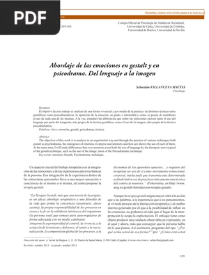 Abordaje de las emociones en gestalt y en psicodrama. Del lenguaje a la imagen (Articulo)