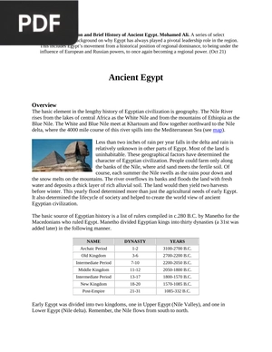 Ancient Egypt (Inglés)