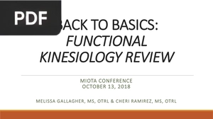 Back to basics: functional kinesiology review (Inglés) (Presentación)