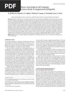 Bases neurológicas del lenguaje. Aportaciones desde la magnetoencefalografía (Artículo)