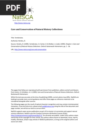 Care and Conservation of Natural History Collections (Inglés)