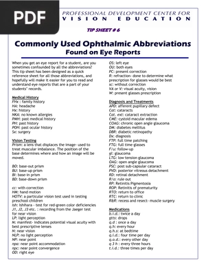 Commonly used ophthalmic abbreviations (Inglés) (Articulo)