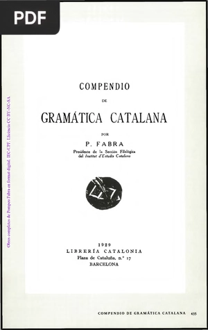 Compendio de gramática catalana