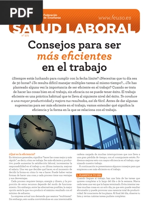 Consejos para ser más eficientes en el trabajo (Artículo)