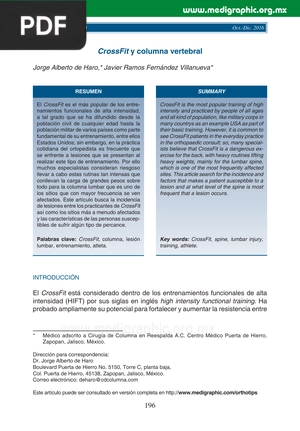 CrossFit y columna vertebral (Artículo)