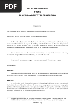 Declaración de Rio sobre el medio ambiente y el desarrollo (1992)