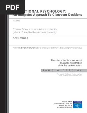Educational Psychology: An Integrated Approach To Classroom Decisions (Inglés)