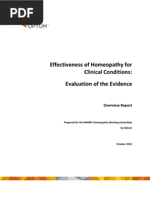 Effectiveness of Homeopathy for Clinical Conditions: Evaluation of the Evidence (Inglés)