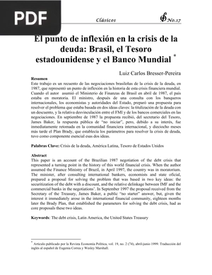 El punto de inflexión en la crisis de la deuda: Brasil, el Tesoro estadounidense y el Banco Mundial