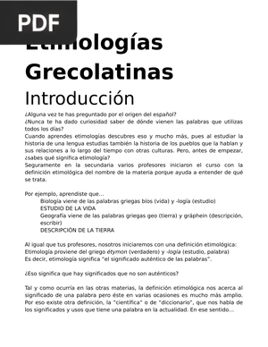 Etimologías Grecolatinas (Artículo)