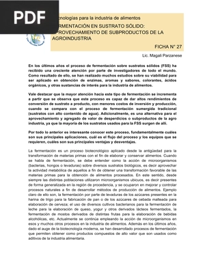 Fermentación en sustrato sólido: Aprovechamiento de la agroindustria