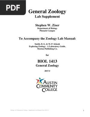 General Zoology. Lab Supplement (Inglés)