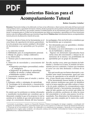 Herramientas Básicas para el Acompañamiento Tutoral (Artículo)