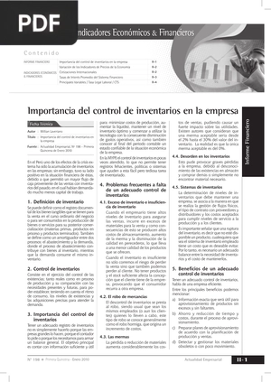 Importancia del control de inventarios en la empresa (Artículo)