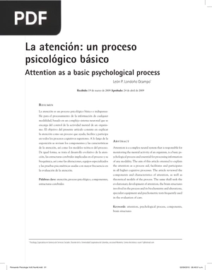 La atención: Un proceso psicológico básico (Artículo)