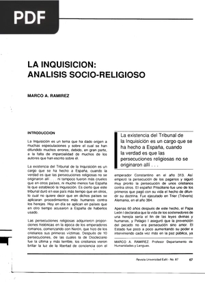 La inquisición: Análisis socio-religioso (Artículo)