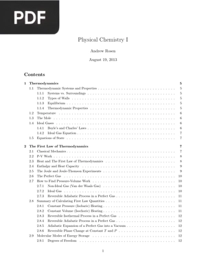 Physical Chemistry I (Inglés)