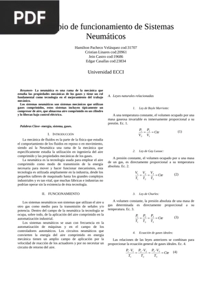 Principio de funcionamiento de Sistemas Neumáticos (Artículo)