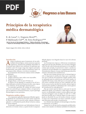 Principios de la terapéutica médica dermatológica (Artículo)