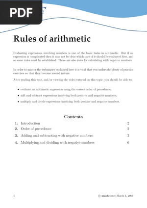 Rules of arithmetic (Inglés) (Artículo)