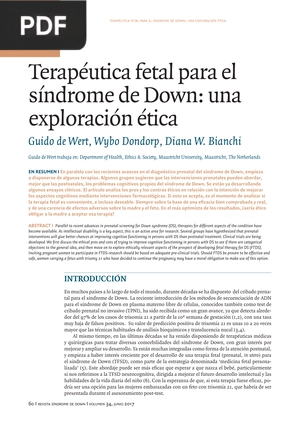 Terapéutica fetal para el síndrome de Down: una exploración ética