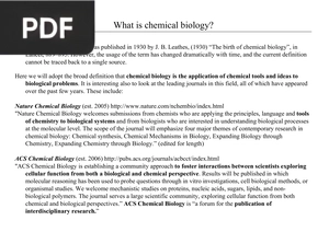 What is chemical biology? (Inglés) (Presentación)