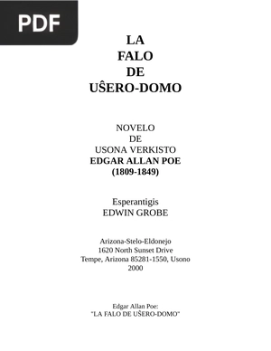 La Falo de Uŝero-Domo (La caída de la casa usher)