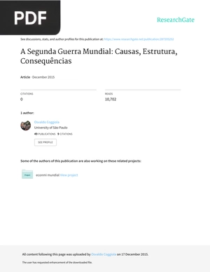 A Segunda Guerra Mundial: Causas, Estrutura, Consequências (Portugues)