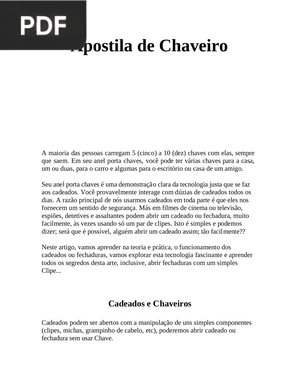 Apostila de Chaveiro (Portugués)