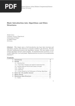 Basic Introduction into Algorithms and Data Structures