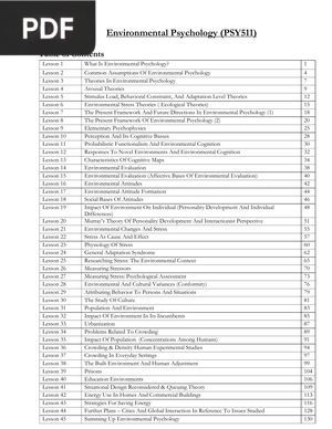 Environmental Psychology