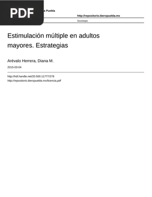 Estimulación múltiple en adultos mayores. Estrategias