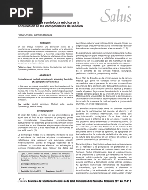 Importancia de la semiología médica en la adquisición de las competencias del médico (Artículo)