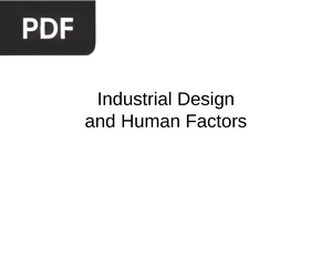 Industrial Design and Human Factors (Inglés) (Presentación)