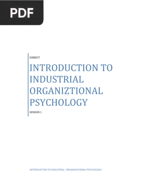 Introduction to Industrial Organizational Psychology (Inglés)