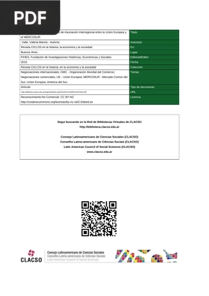 Las negociaciones del Acuerdo de Asociación Interregional entre la Unión Europea y el MERCOSUR