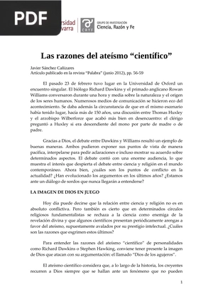 Las razones del ateísmo “científico” (Artículo)