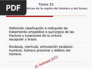 Lesiones traumáticas de la región del hombro y del brazo (Presentación)