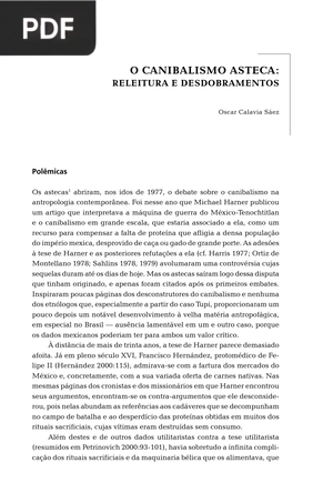 O canibalismo asteca. Releitura e desdobramentos (Portugués)