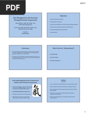 Pain Management with Auricular Therapy/Auricular Acupuncture (Inglés)