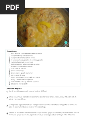 Receta de Moqueca