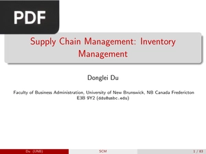 Supply Chain Management: Inventory Management (Inglés)