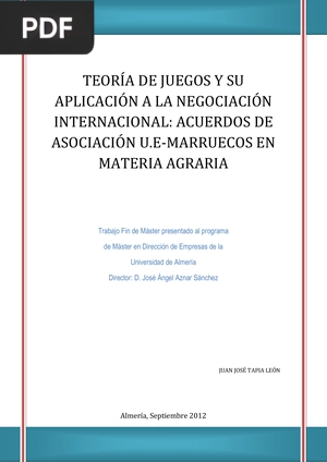 Teoría de juegos y su aplicación a la negociación internacional