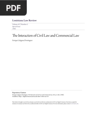 The Interaction of Civil Law and Commercial Law (Inglés)